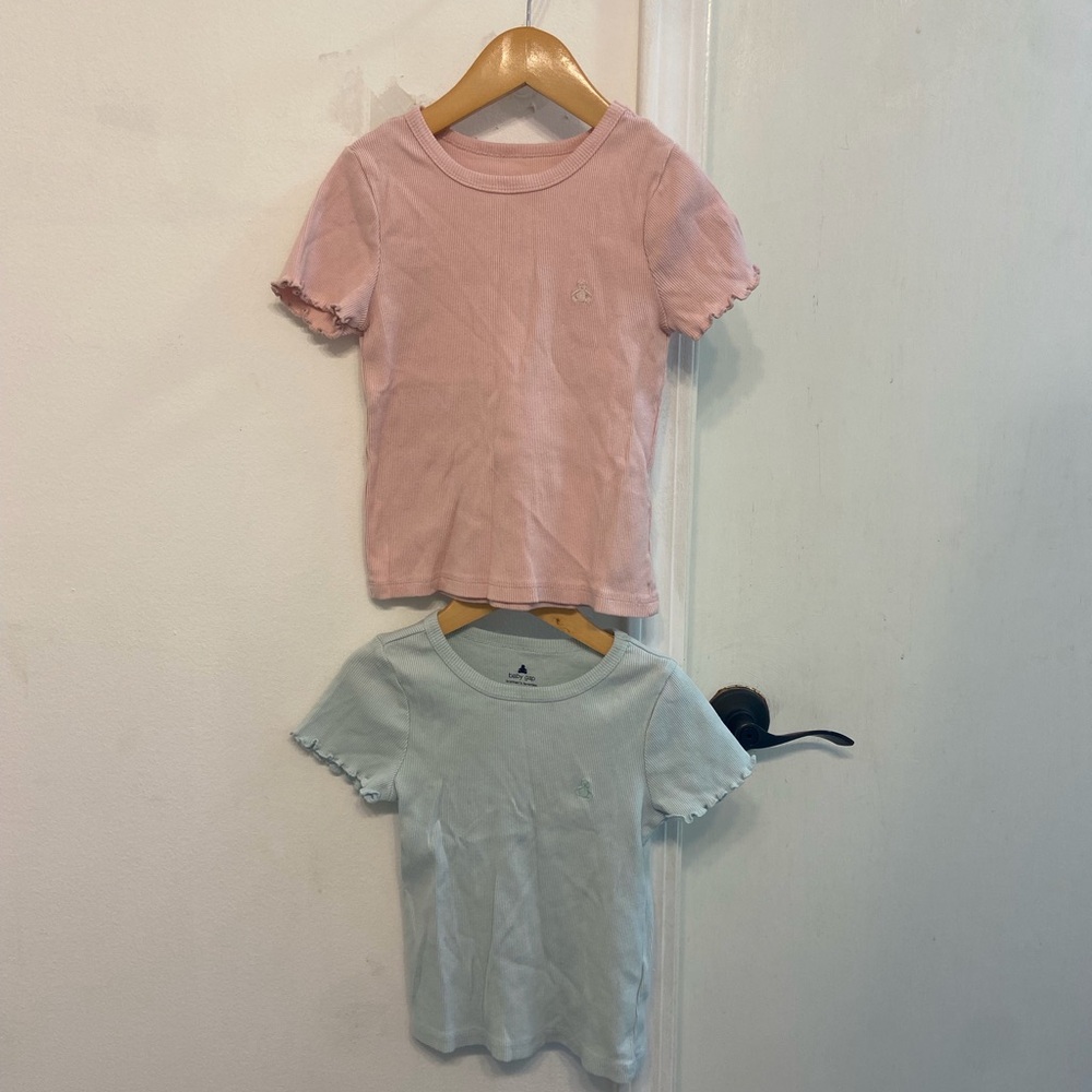 Baby Gap Brannan’s Favorites Girls' Pink & Light Blue Short Sleeve Tee Set